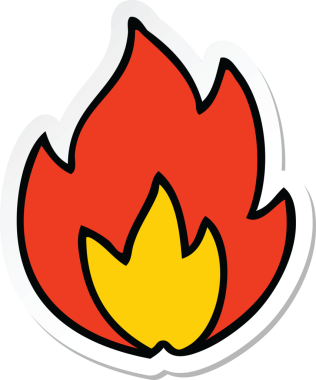 Bir insan tarafından çizilmiş şirin bir çizgi film çıkartması.