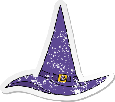 Bir insan tarafından çizilmiş karikatür cadı şapkası.