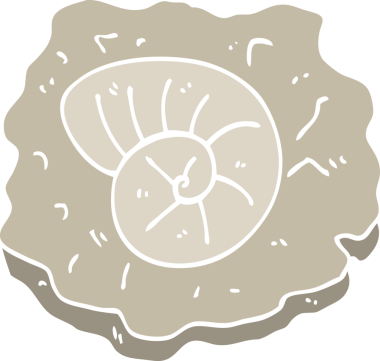 düz renk çizimi bir insan tarafından çizilmiş antik fosil