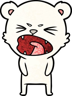 Bir insan tarafından çizilmiş kızgın kutup ayısı çizgi filmi.