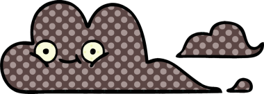 Bir insan tarafından çizilmiş bir fırtına bulutunun karikatürü.