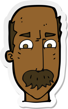 Bir insan tarafından çizilmiş bir karikatür çıkartması.