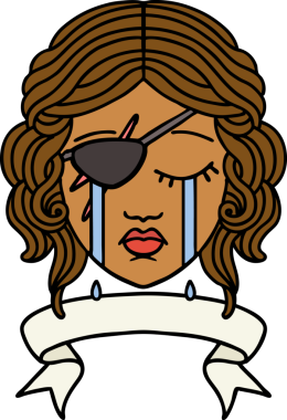 Retro Dövme Tarzı Ağlayan İnsan Haydut Bir insan tarafından çizilmiş pankartıyla