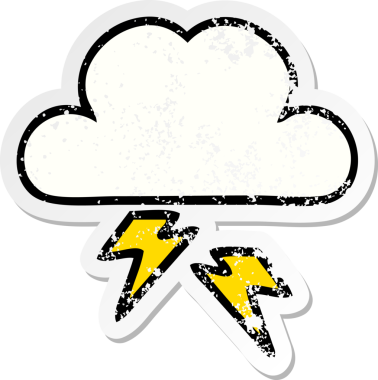 Bir insan tarafından çizilmiş tatlı bir gökgürültüsü bulutunun sıkıntılı çıkartması.