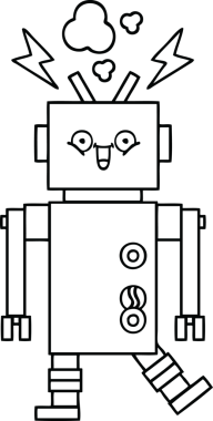 Bir insan tarafından çizilmiş robot çizimi