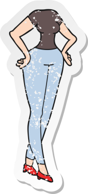 Bir insan tarafından çizilmiş başsız bir karikatürün gerilimli çıkartması.