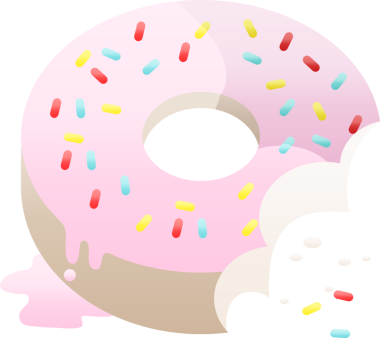 Isırılmış donut grafik vektör resimleme simgesi bir insan tarafından çizildi