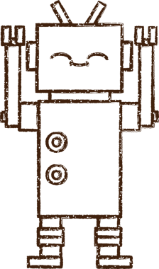 Robot Kömür Bir insan tarafından çizilmiş