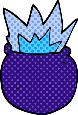 Bir insan tarafından çizilmiş, patlayan karalama kazanı.