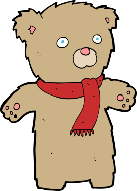 Bir insan tarafından çizilmiş oyuncak ayı.