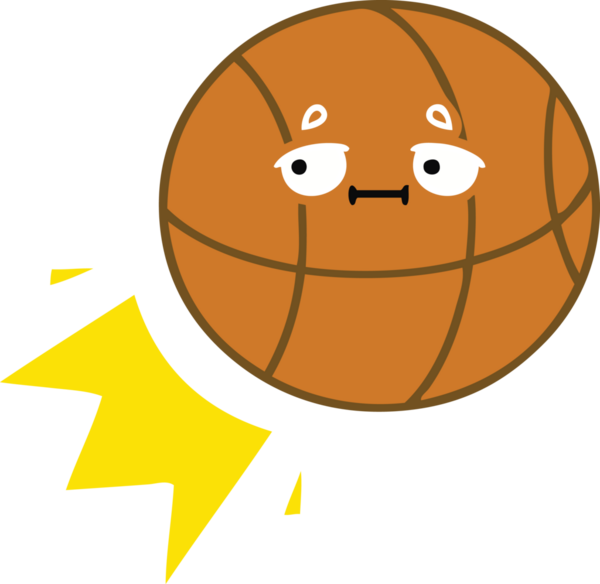 Bir insan tarafından çizilmiş bir topun düz renkli retro karikatürü