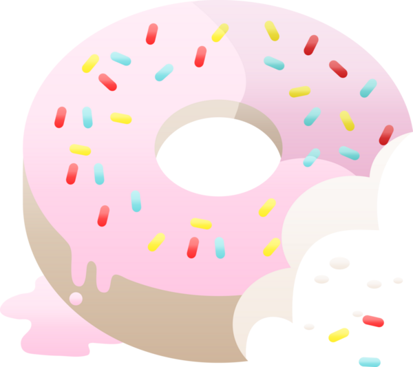 Isırılmış donut grafik vektör resimleme simgesi bir insan tarafından çizildi