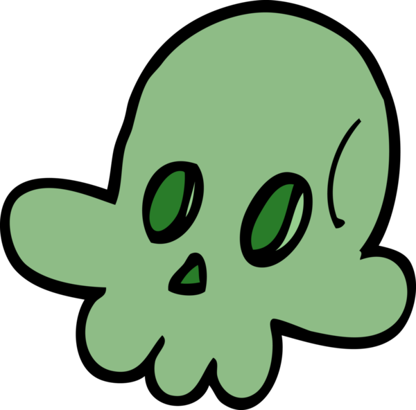 Bir insan tarafından çizilmiş cadılar bayramı kafatası karalaması.