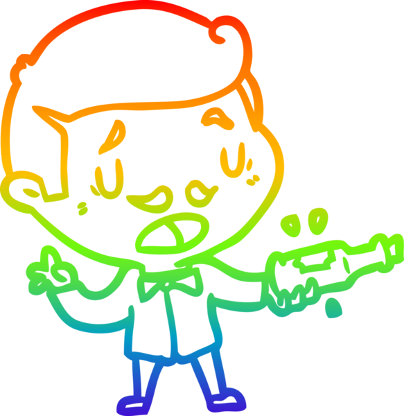 Bir insan tarafından çizilmiş bir şarap uzmanının çizdiği gökkuşağı gradyanı çizimi