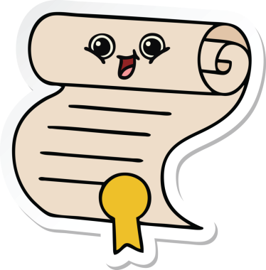 Bir insan tarafından çizilmiş şirin bir çizgi film sözleşmesinin çıkartması.