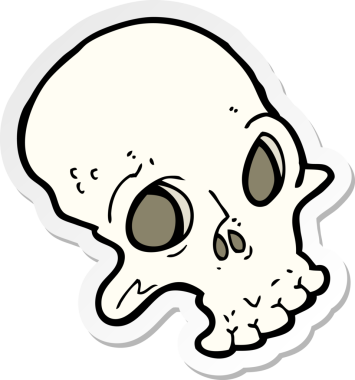 Bir insan tarafından çizilmiş ürkütücü bir karikatür çıkartması.