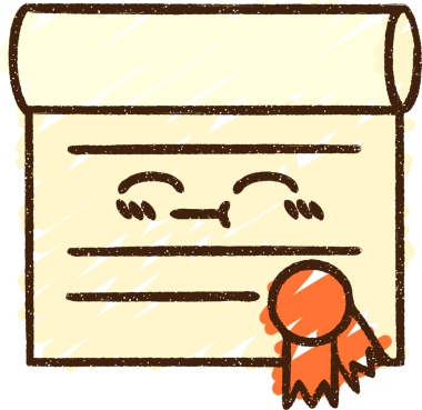 Bir insan tarafından çizilmiş Sertifika Tebeşiri