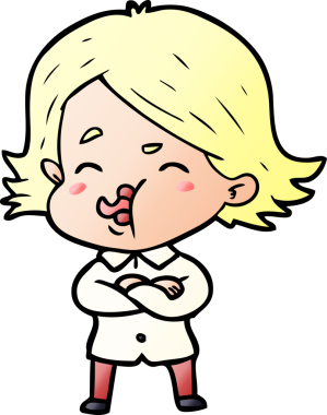 Bir insan tarafından çizilen karikatür kızı.