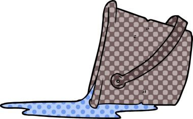 Bir insan tarafından çizilmiş bir kova su.