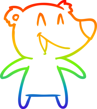 Gökkuşağı gradyan çizgisi Bir insan tarafından çizilmiş gülen ayı karikatürü