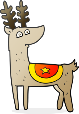 Bir insan tarafından çizilmiş karikatür ren geyiği.