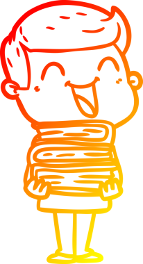 Bir insan tarafından çizilmiş gülen çizgi film karakterinin sıcak çizgi çizimi