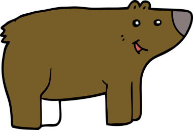 Bir insan tarafından çizilmiş çizgi film ayısı.