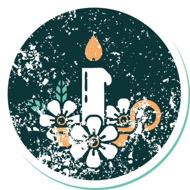 Bir insan tarafından çizilmiş mum tutacağının sembolik dövmeli görüntüsü