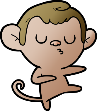 Bir insan tarafından çizilmiş çizgi maymun.