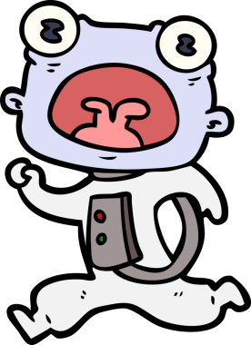 Bir insan tarafından çizilmiş garip bir uzaylı çizgi filmi.