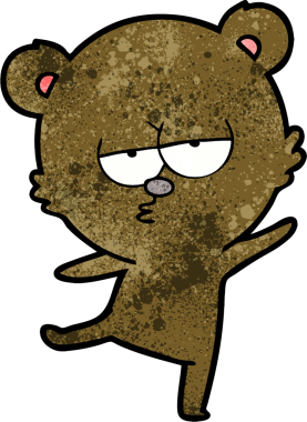 Bir insan tarafından çizilmiş sıkılmış ayı çizgi filmi