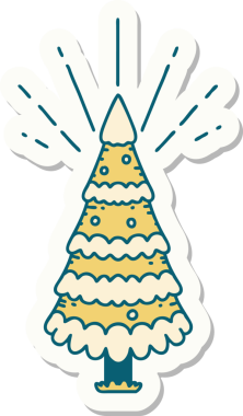 Bir insan tarafından çizilmiş çam ağacının dövmesi.