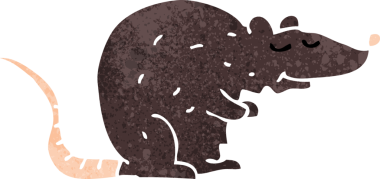 bir insan tarafından çizilmiş siyah bir fare.