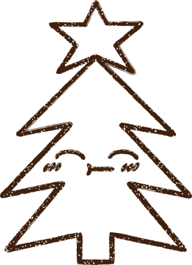Bir insan tarafından çizilmiş Noel Ağacı Kömürü
