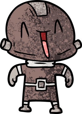 Bir insan tarafından çizilmiş çizgi film robotu