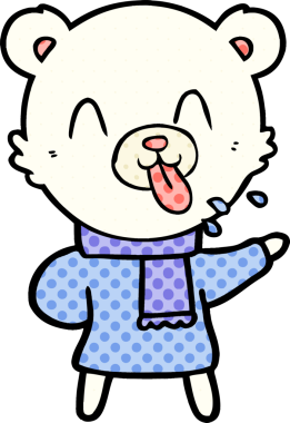 Bir insan tarafından çizilmiş kaba çizgi film ayısı.