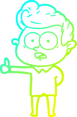 Bir insan tarafından çizilmiş soğuk çizgi çizgi film karakteri.