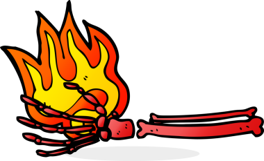 bir insan tarafından çizilmiş sihirli bir iskelet el.