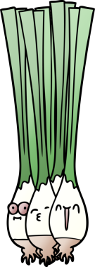 bir insan tarafından çizilmiş taze soğanlar