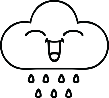 Bir insan tarafından çizilmiş yağmur bulutunun çizgi çizimi