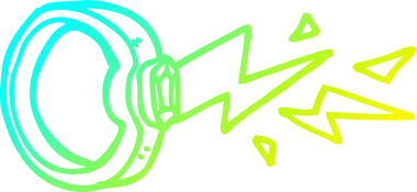 Bir insan tarafından çizilmiş bir çizgi film sihirli yüzüğünün soğuk gradyan çizimi