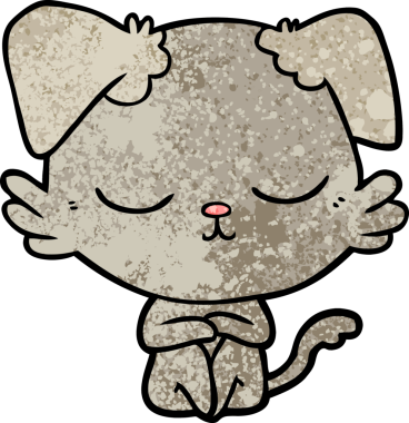 Bir insan tarafından çizilmiş şirin bir çizgi film köpeği.