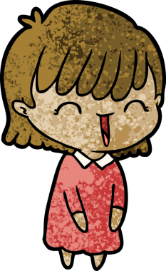 Bir insan tarafından çizilmiş karikatür kadın.