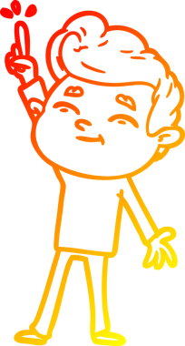 Bir insan tarafından çizilmiş mutlu bir çizgi film karakteri çizimi.