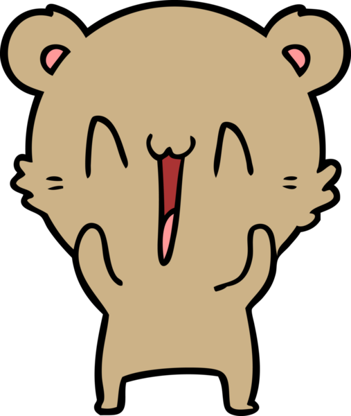 Bir insan tarafından çizilmiş mutlu ayı karikatürü