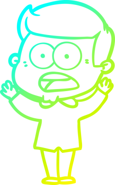 Bir insan tarafından çizilen bir karikatürün soğuk gradyan çizimi.