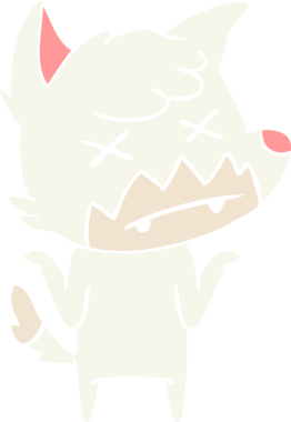 Bir insan tarafından çizilmiş düz renk çizgi film ölü tilki