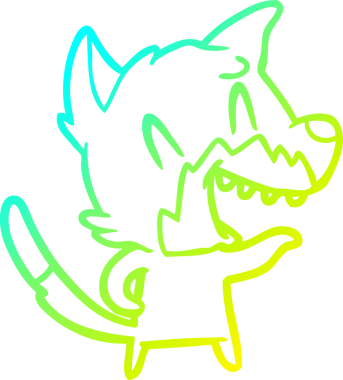 Bir insan tarafından çizilmiş gülen tilki çizgi filmi.