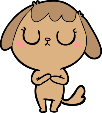 Bir insan tarafından çizilmiş şirin bir çizgi film köpeği.