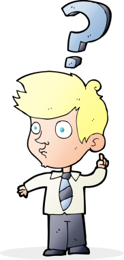 Çizgi filmci bir insan tarafından çizilmiş sorular soruyor.